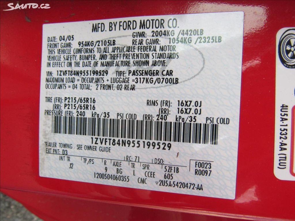 Ford mustang 4 0 v6 157kw sauto cz