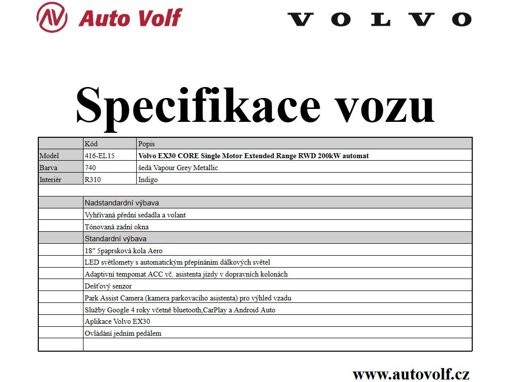 Volvo EX30, CORE P5 Long Range RWD 200kW - fotka 2