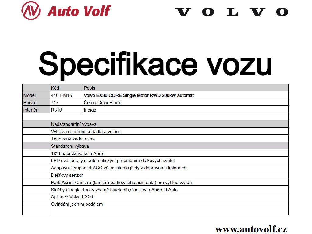Volvo EX30, CORE P5 Single Motor RWD 200kW - fotka 2