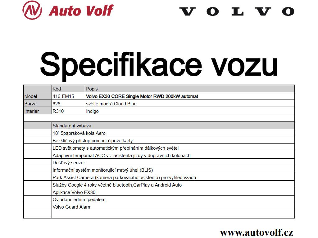 Volvo EX30, CORE P5 Single Motor RWD 200kW - fotka 2