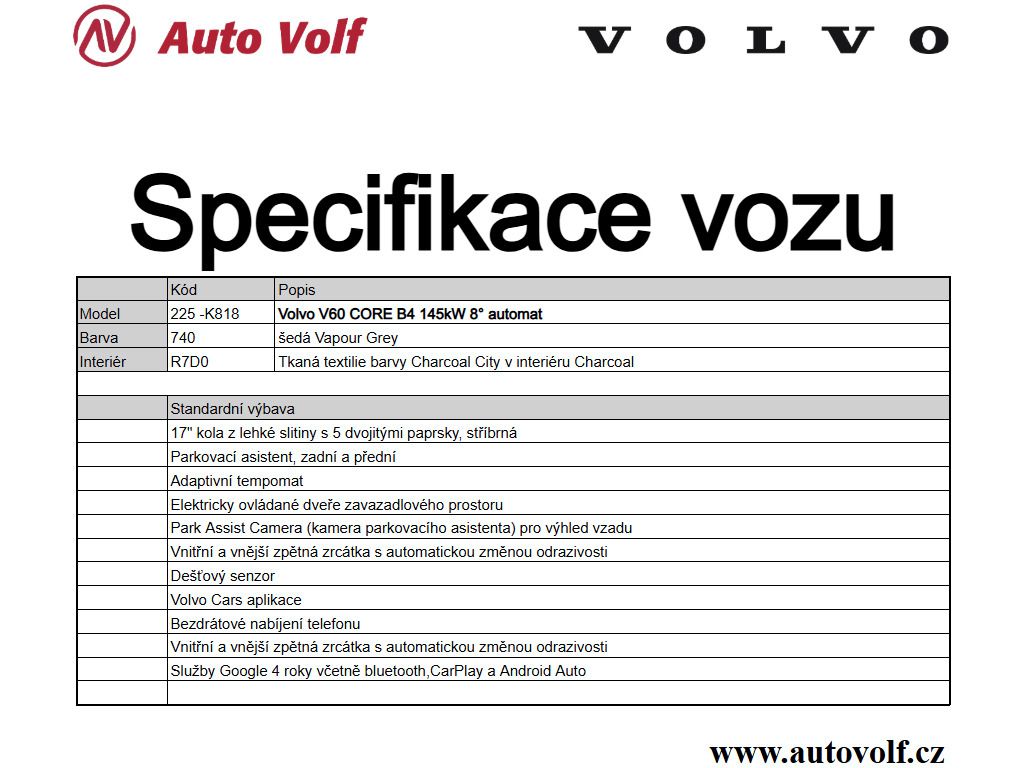 Volvo V60, CORE B4 FWD 145kW - fotka 2