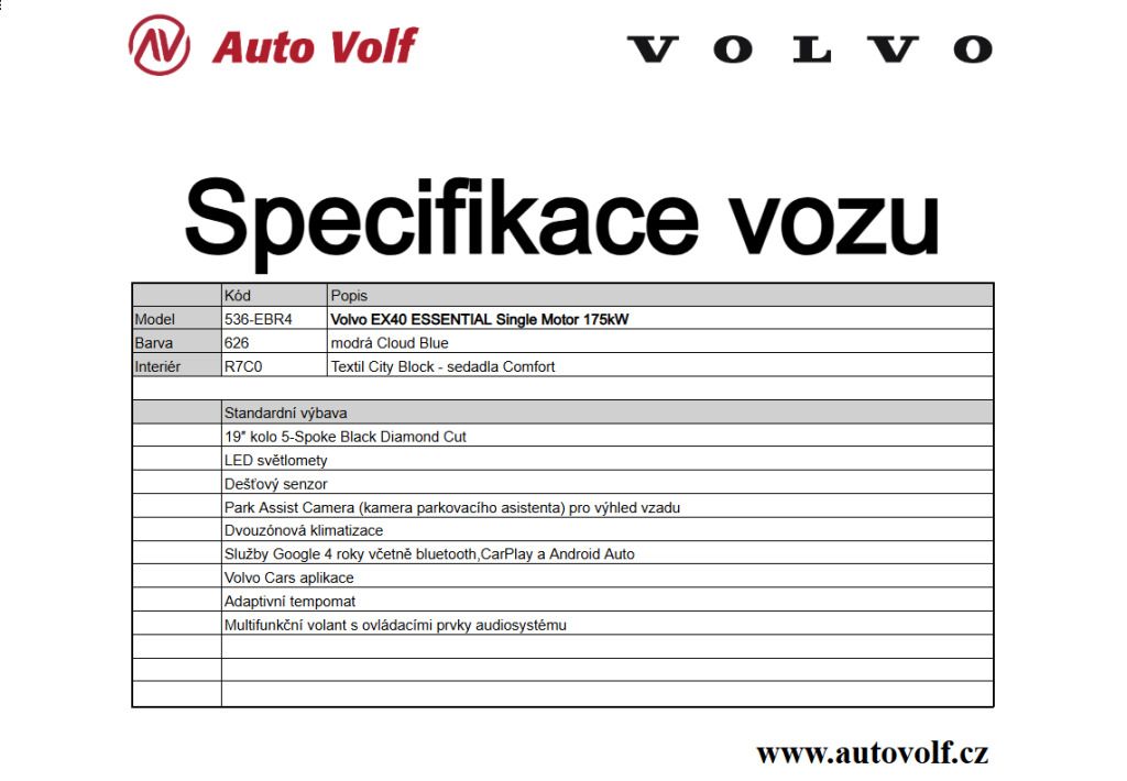 Volvo EX40, ESSENTIAL Single Motor RWD 175 - fotka 2