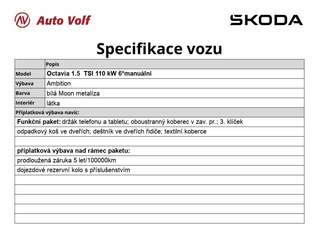 Škoda Octavia, Ambition 1.5 TSI 110 kW - fotka 2