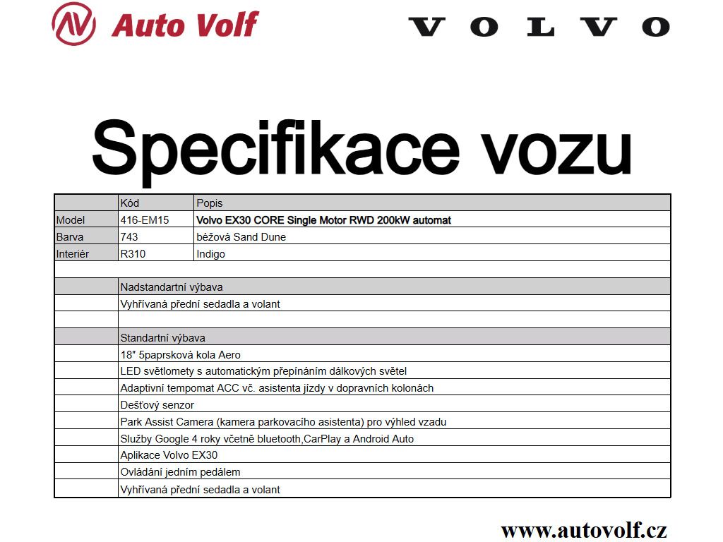 Volvo EX30, CORE Single Motor RWD 200kW - fotka 2