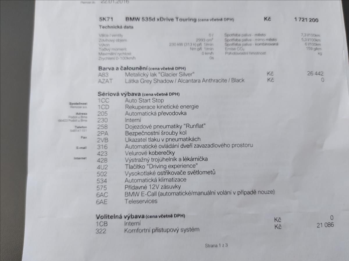 BMW Řada 5, 535d xDrive MSport ČR 1.MAJITE - fotka 4