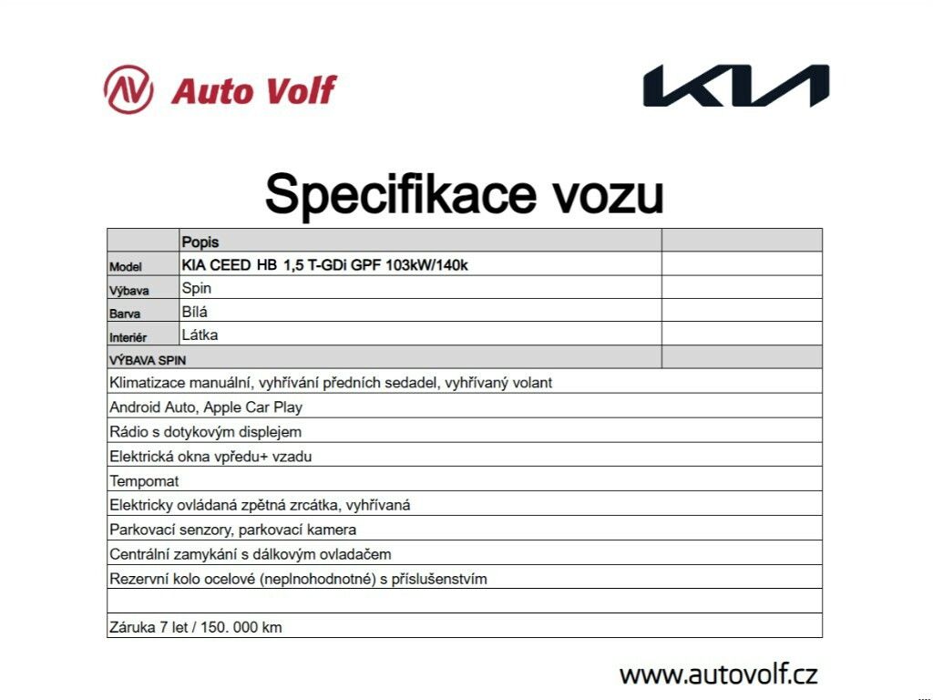 Kia Cee´d, Spin 1,5 T-GDi 103kW - fotka 2
