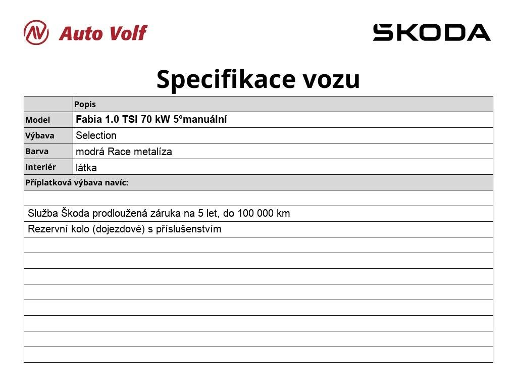 Škoda Fabia, Selection 1.0 TSI 70 kW - fotka 2