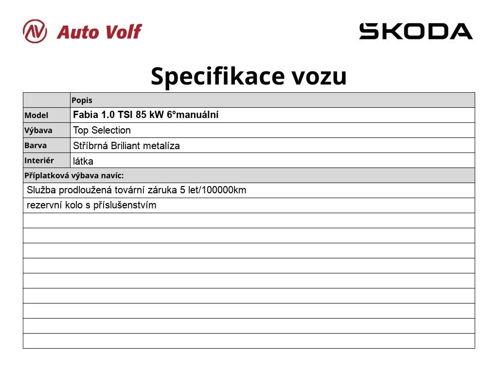 Škoda Fabia, Top Selection 1.0 TSI 85 kW - fotka 2