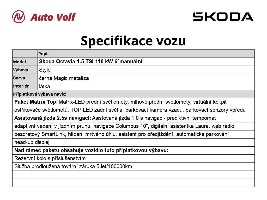 Škoda Octavia, Style 1.5 TSI 110 kW - fotka 2