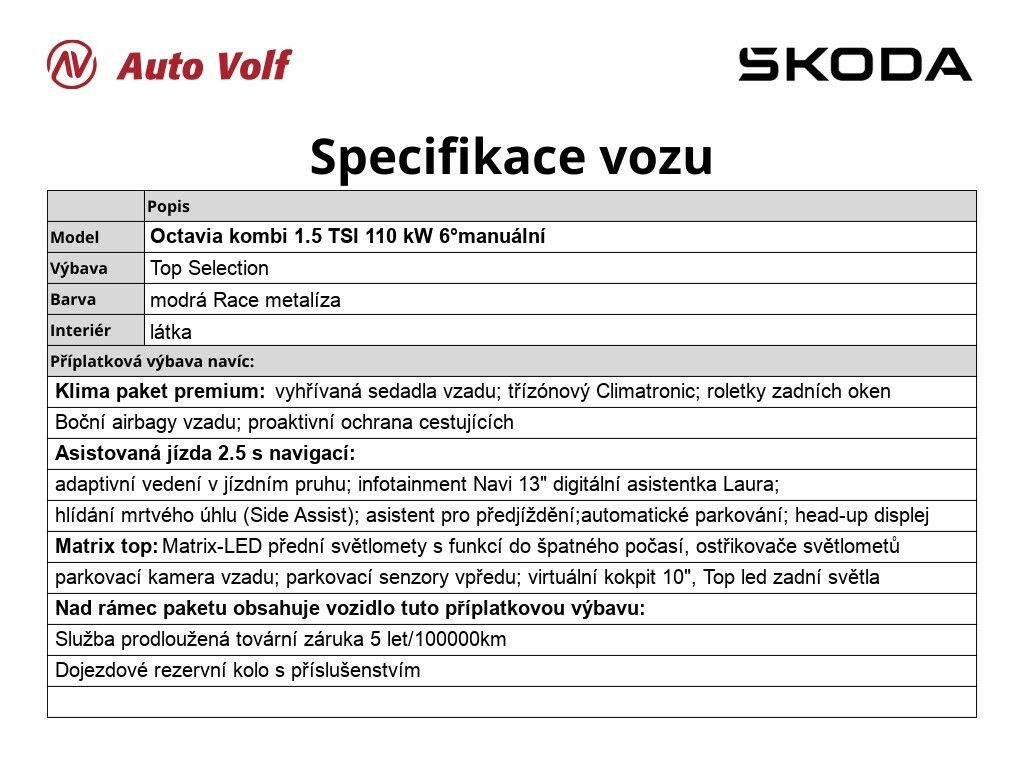 Škoda Octavia, Top Selection 1.5 TSI 110 kW - fotka 2