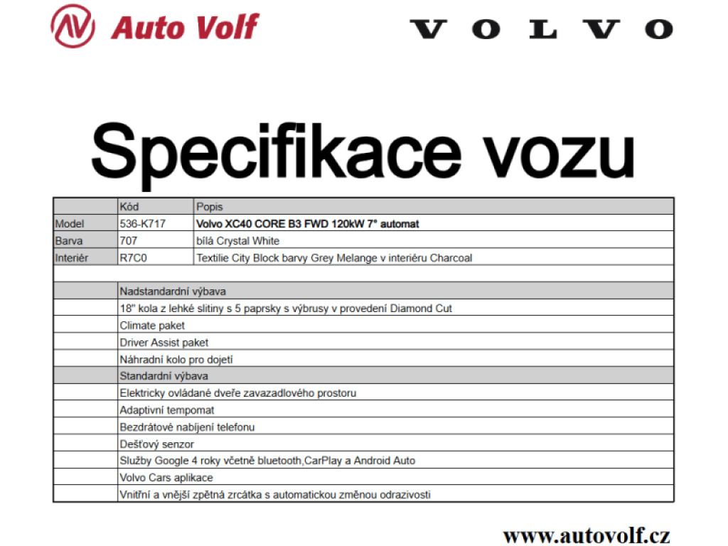 Volvo XC40, CORE B3 FWD 120kW - fotka 2