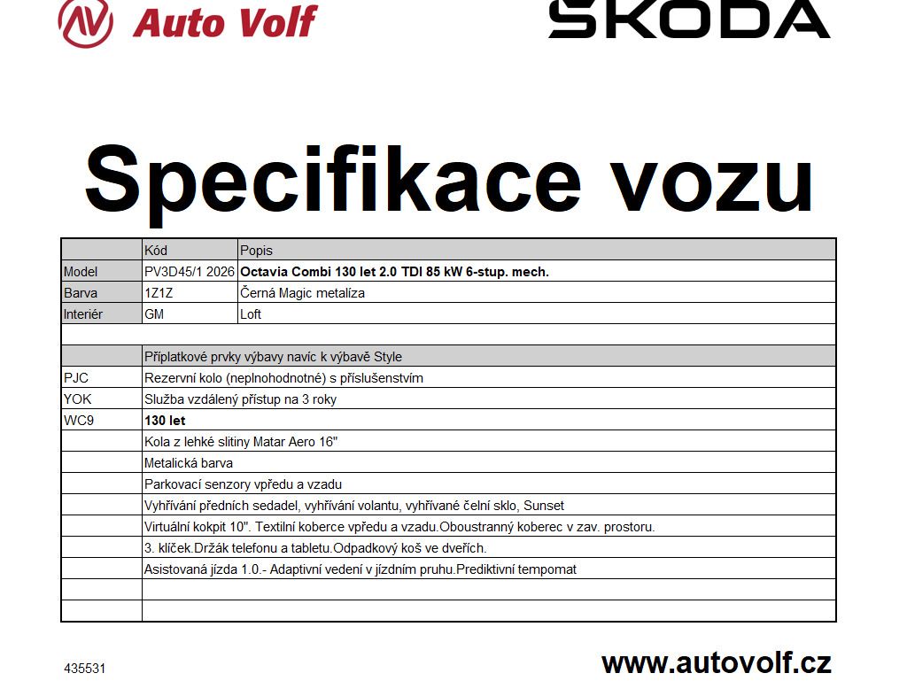 Škoda Octavia, 130LET 2,0TDI 85kW - fotka 2