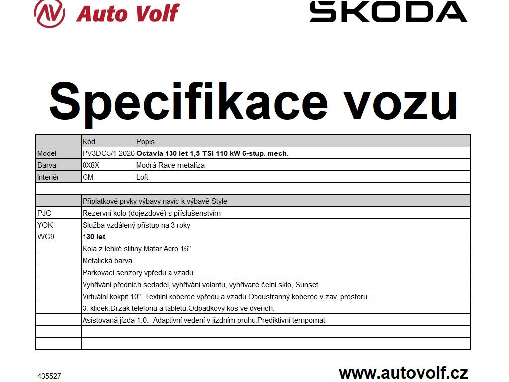 Škoda Octavia, 130LET 1,5TSI 110kW - fotka 2