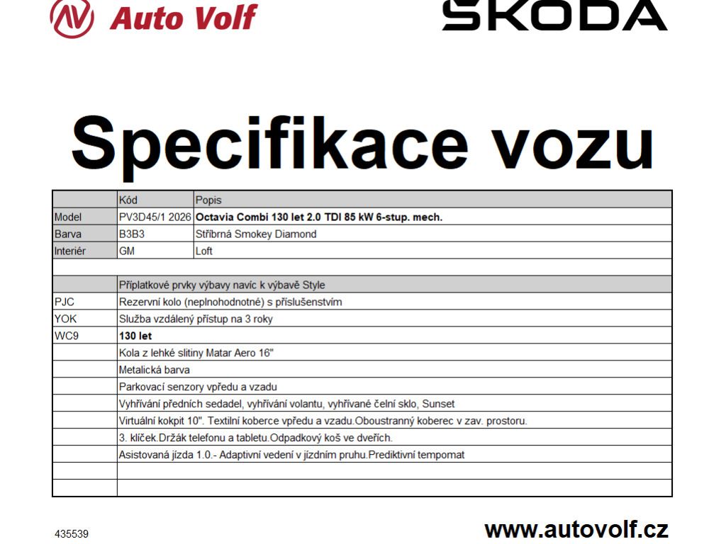 Škoda Octavia, 130LET 2,0TDI 85kW - fotka 2