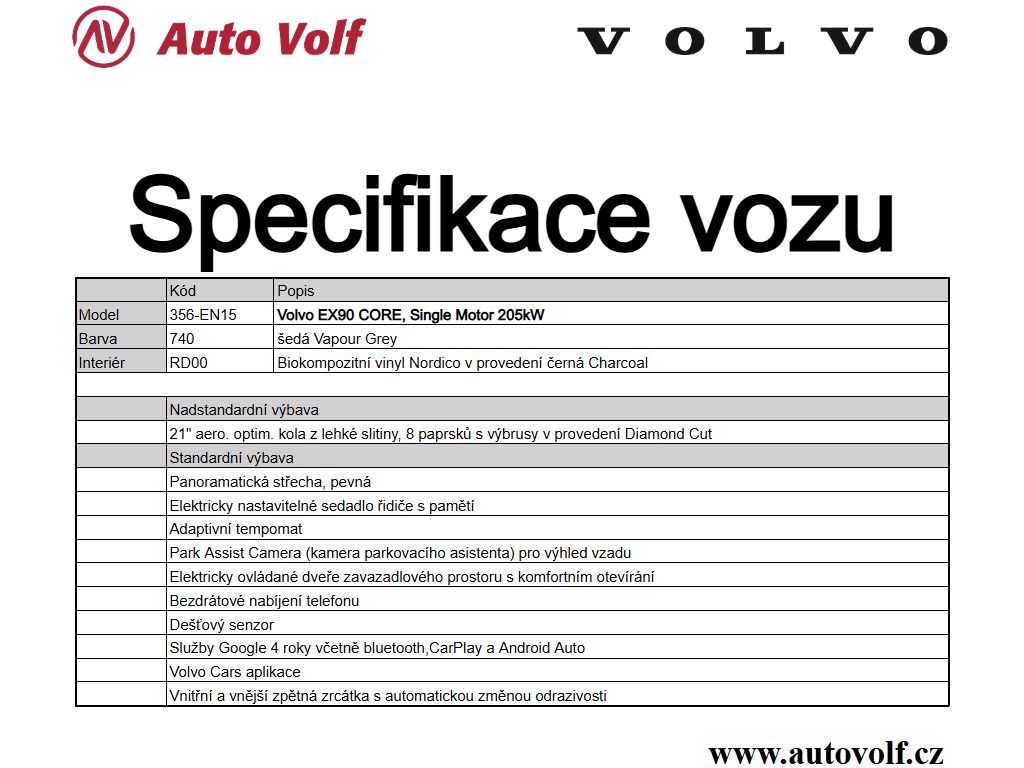 Volvo EX90, CORE Single Motor RWD 205kW - fotka 2