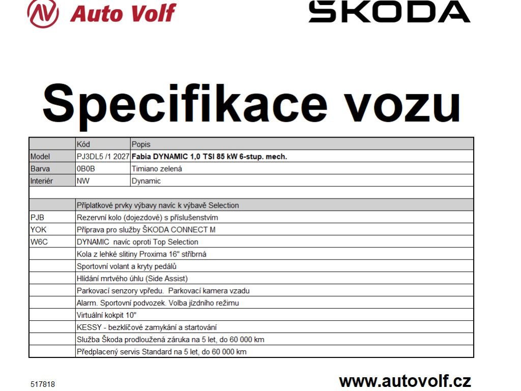 Škoda Fabia, Dynamic 1,0TSI 85kW - fotka 2