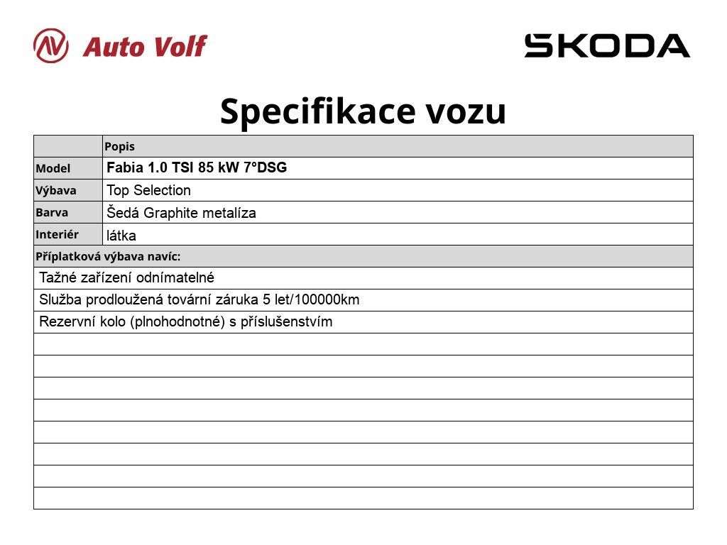 Škoda Fabia, Top Selection 1.0 TSI 85 Kw - fotka 2