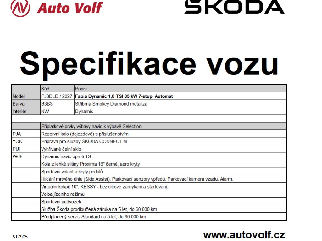 Škoda Fabia, Dynamic 1,0TSI 85kW - fotka 2