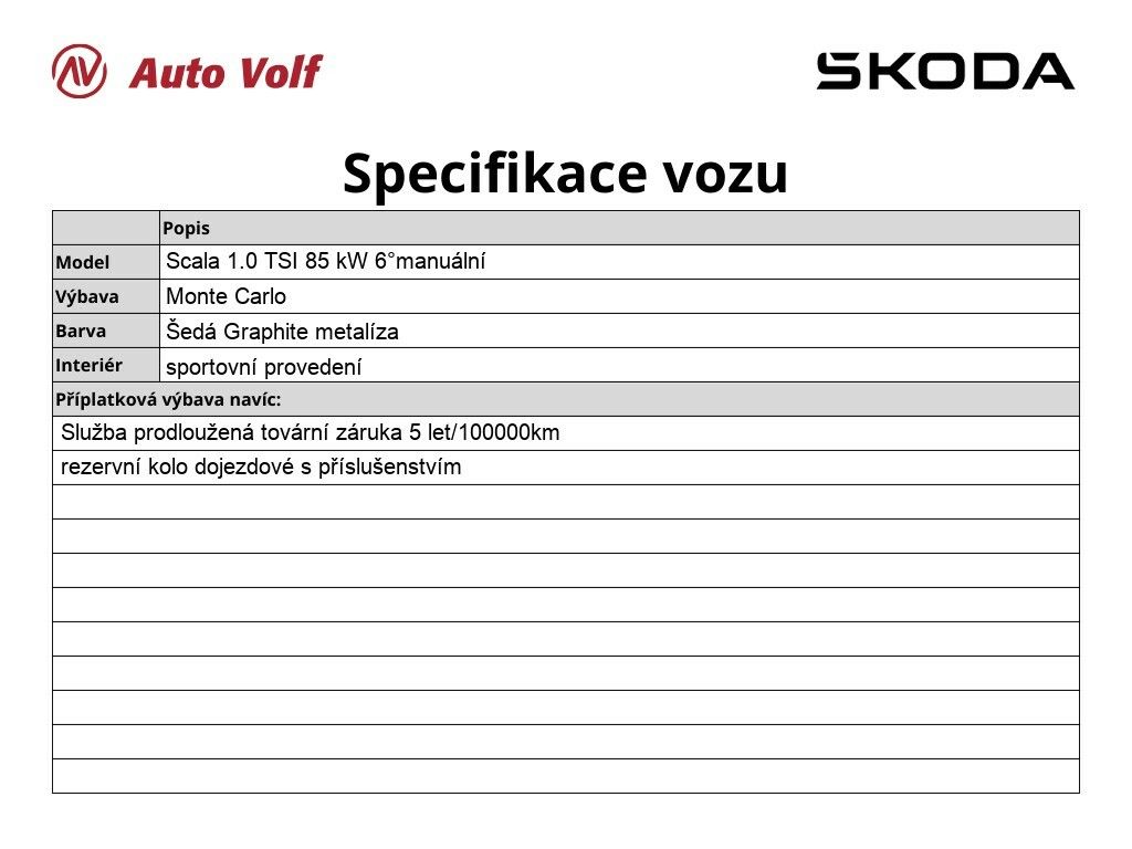 Škoda Scala, Monte Carlo 1.0 TSI 85 Kw - fotka 2