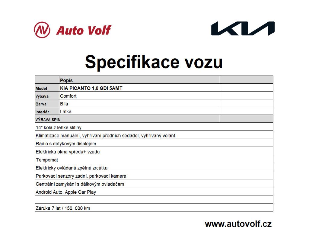 Kia Picanto, Comfort 1,0 GDi 5AMT 50 kW/67k - fotka 2