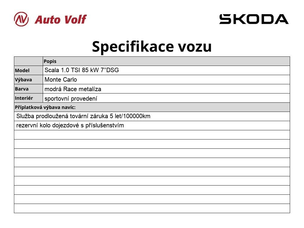 Škoda Scala, Monte Carlo 1.0 TSI 85 Kw - fotka 2