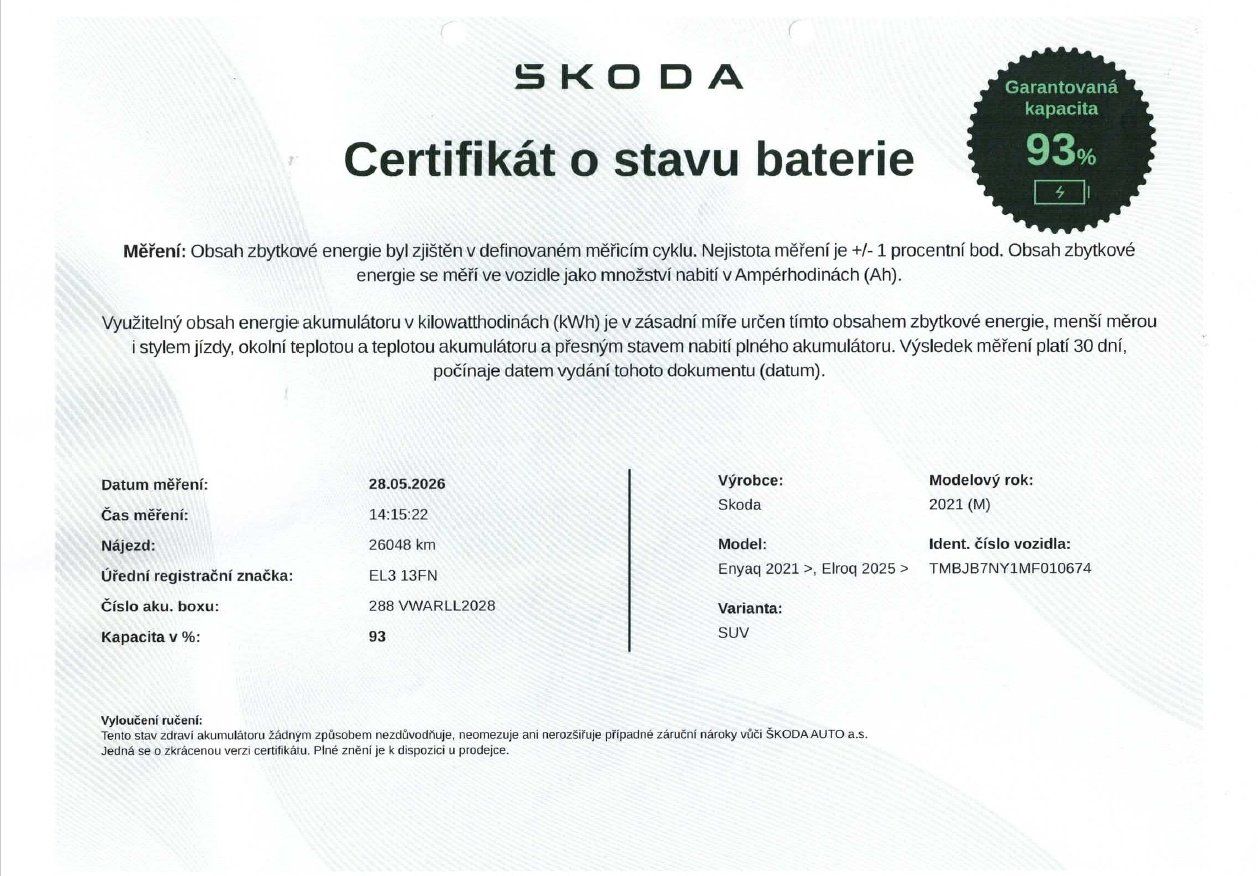 Škoda Enyaq iV, ENYAQ IV 60 132kW, SOH 93%, Te - fotka 6