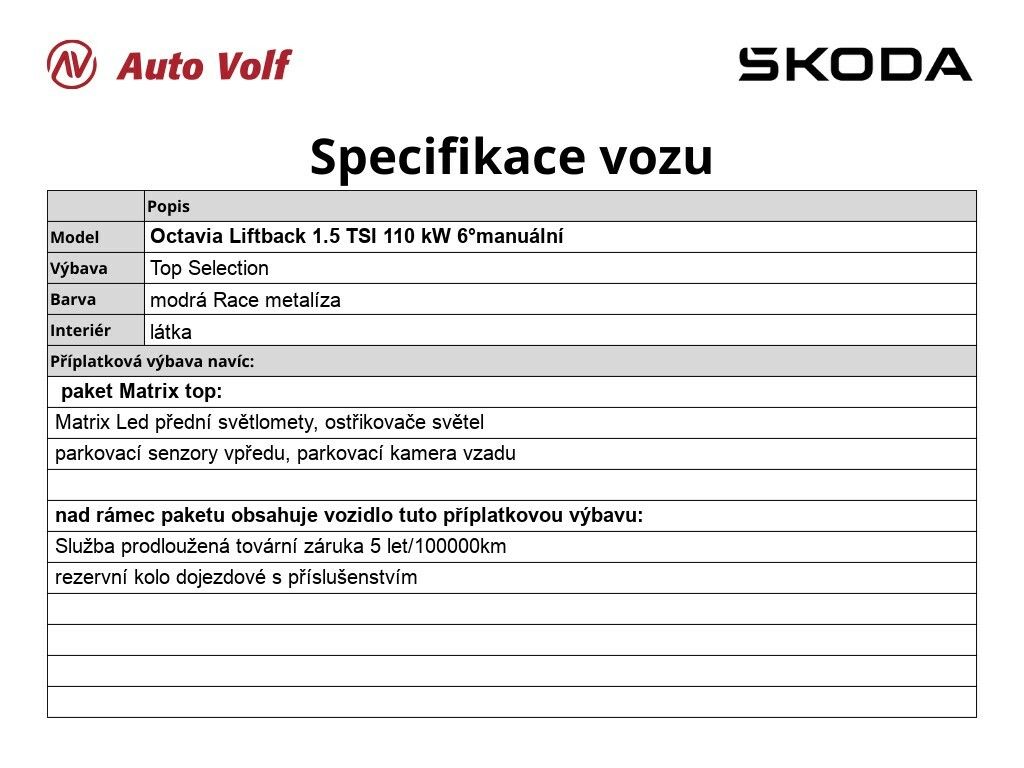 Škoda Octavia, Top Selection 1.5 TSI 110 kW - fotka 2