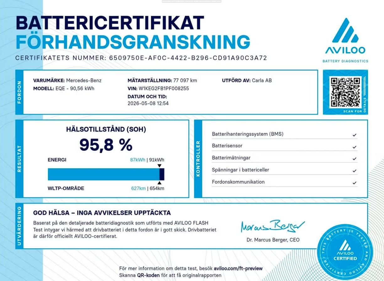 Mercedes-Benz EQE, 350 AMG SoH 95% Kamera Ambient - fotka 2