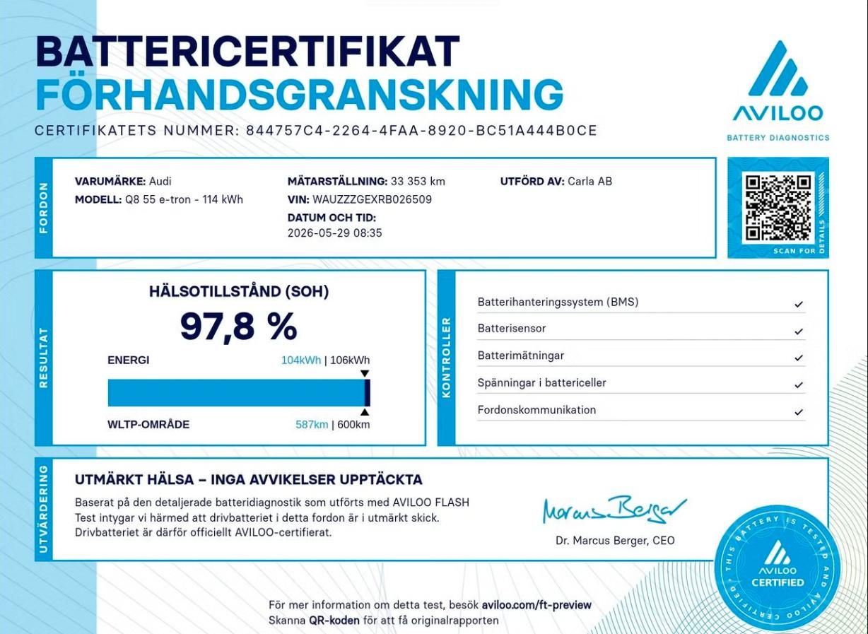 Audi Q8 e-tron, 55 Quattro SoH 97% 360k Tažné - fotka 2