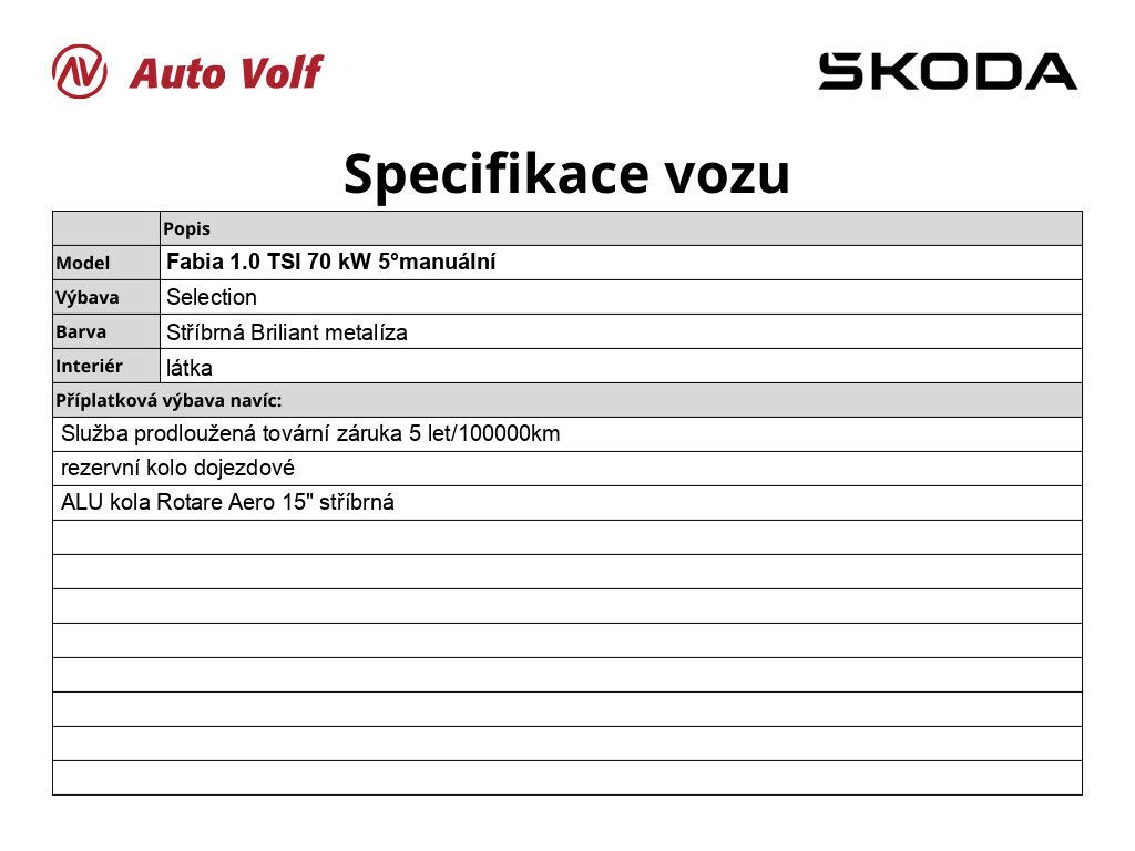 Škoda Fabia, Selection 1.0 TSI 70 kW - fotka 2