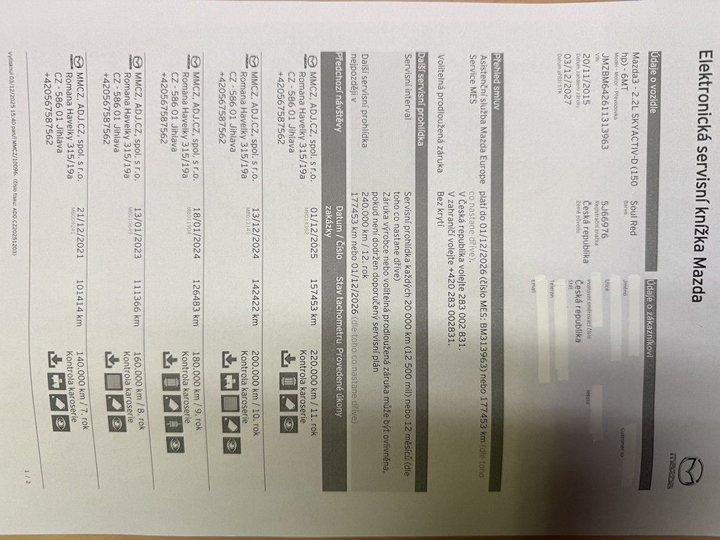 Mazda 3, ČR 2.2D 110KW – PLNÁ SERVISKA! - fotka 2