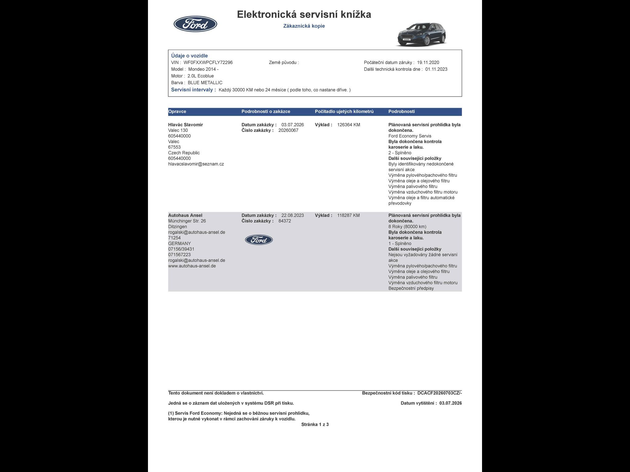 Ford Mondeo, 2.0 EB 140 kW Titanium servis - fotka 4