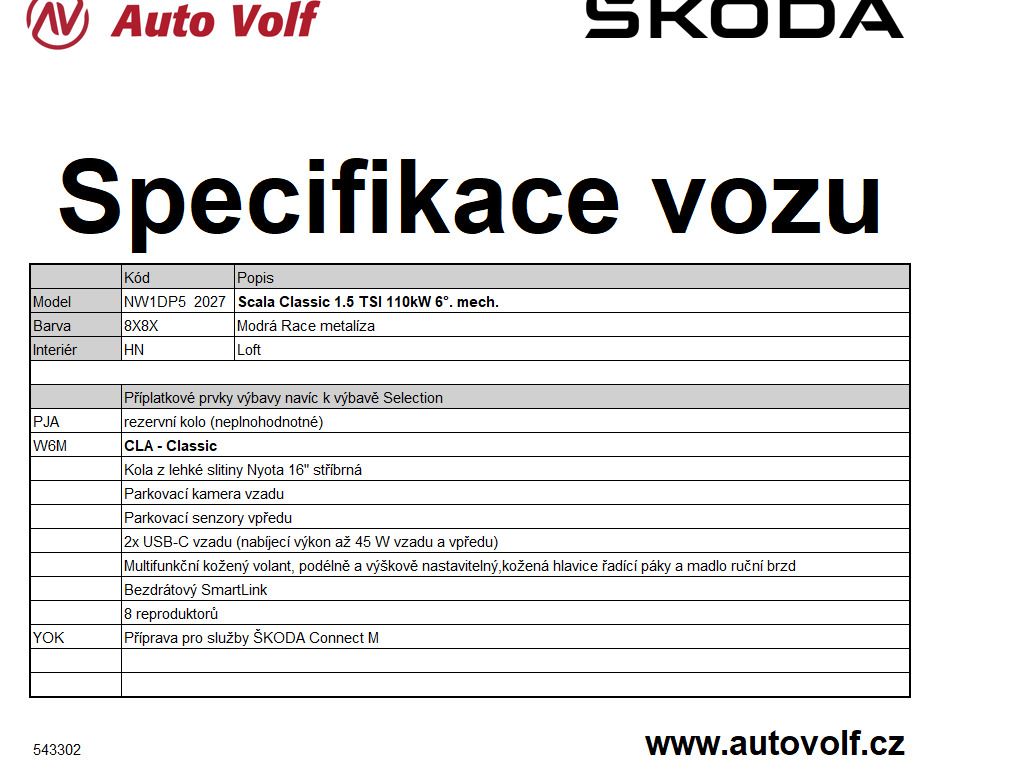 Škoda Scala, Classic 1,5TSI 110kW - fotka 2