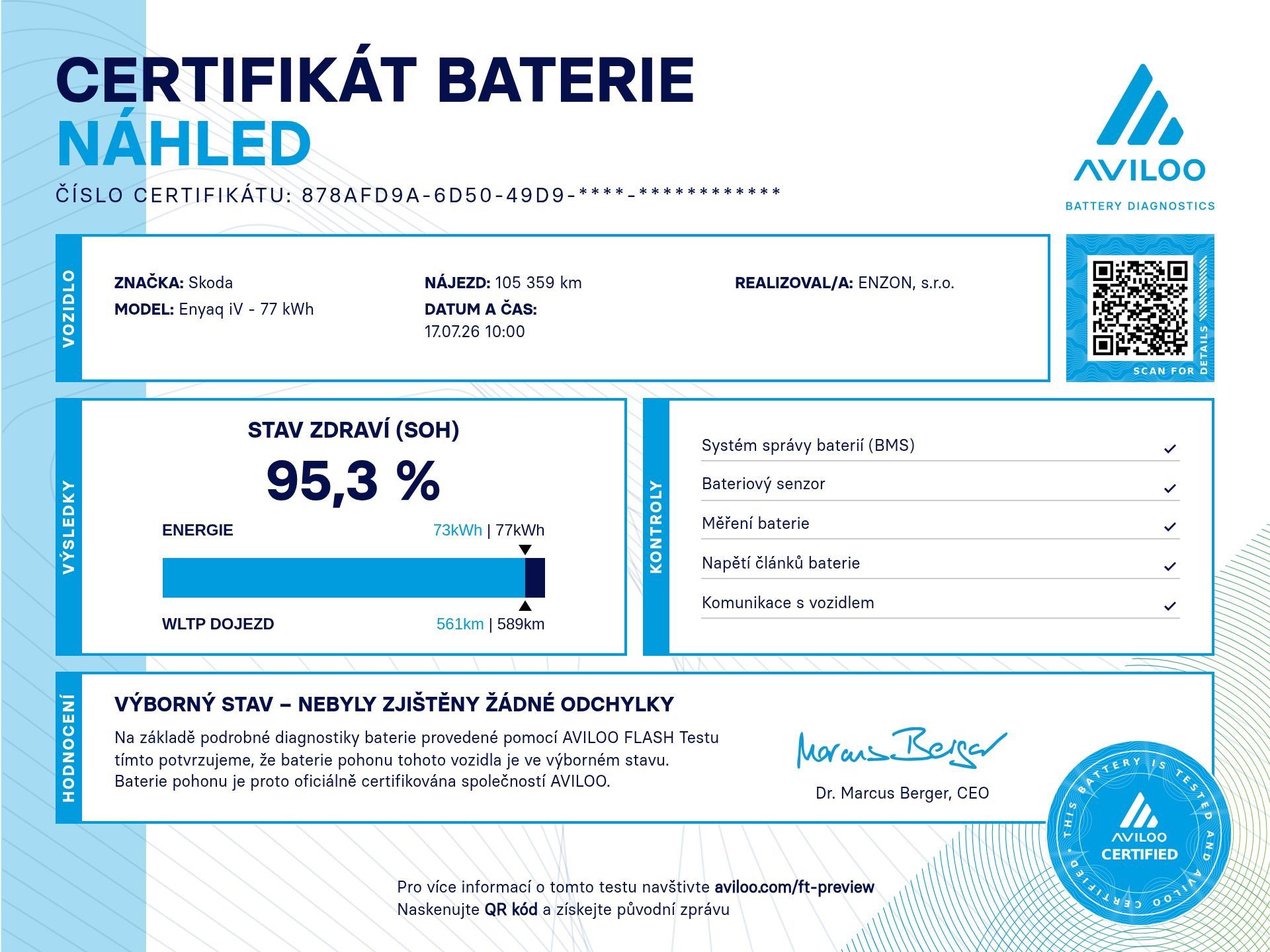 Škoda Enyaq, 150 kW, Matrix, ACC, SoH 95,3% - fotka 3