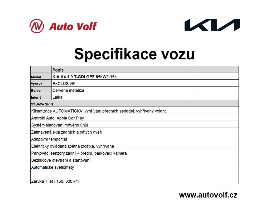 Kia K4, EXCLUSIVE 1,0 T-GDi GPF 85kW/1 - fotka 2