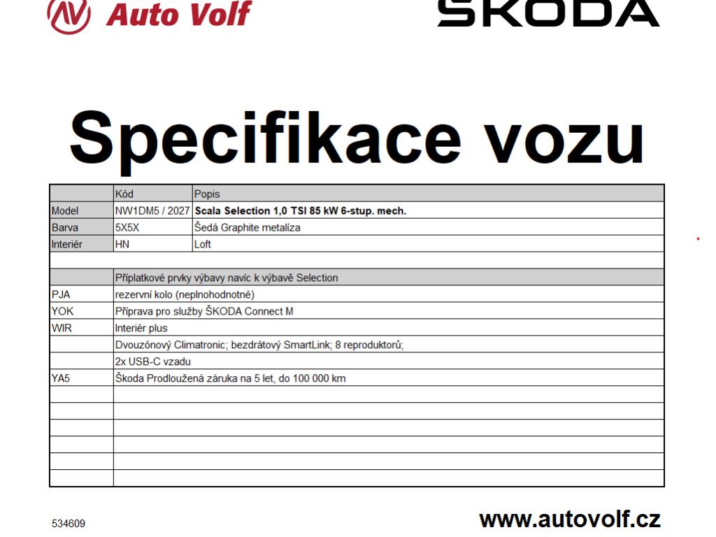 Škoda Scala, Selection 1,0TSI 85kW - fotka 2