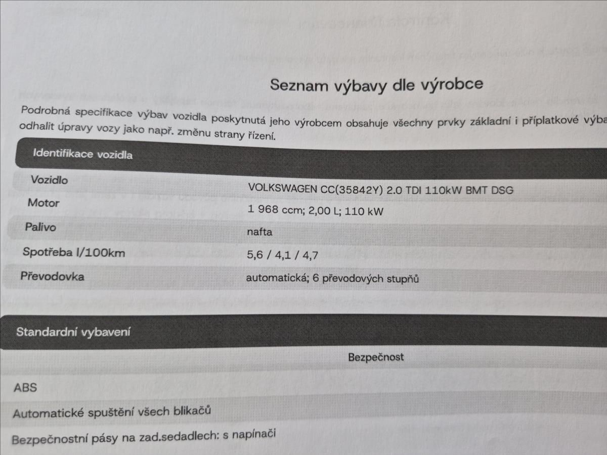 Volkswagen CC, 2,0 TDI R-Line DSG ČR 2.majite - fotka 3