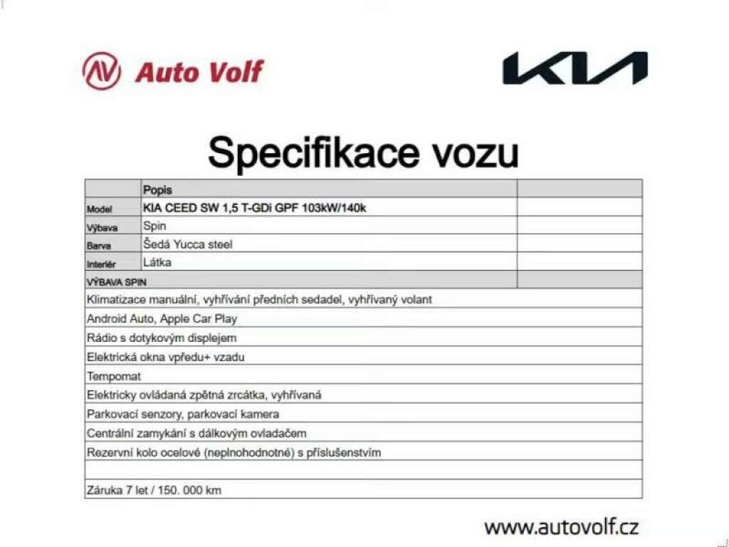 Kia Cee´d, Spin 1.5T-GDI 103 kW - fotka 2