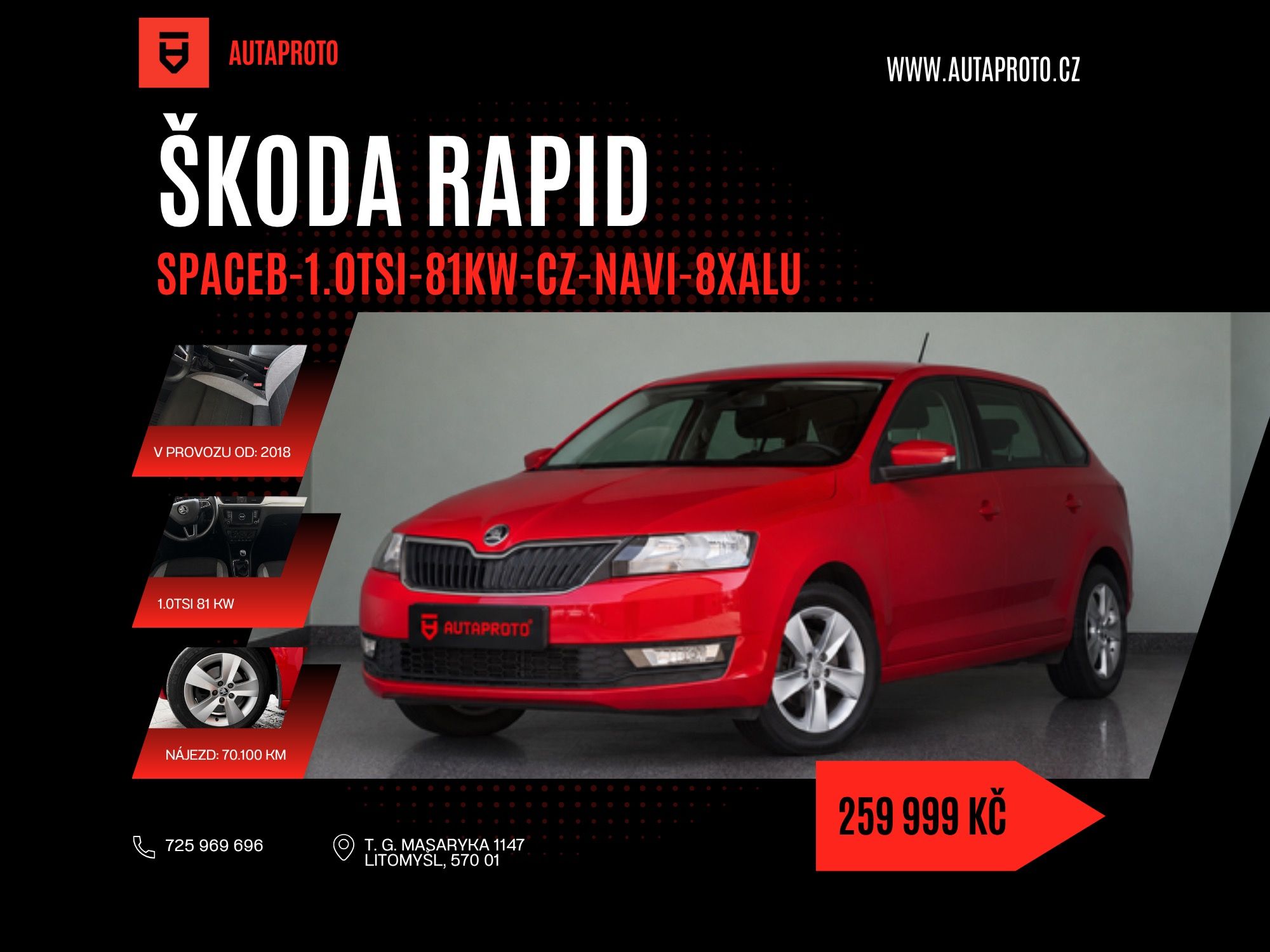 Škoda Rapid, 1.OTSi-81kW-CZ-NAVI-8xALU