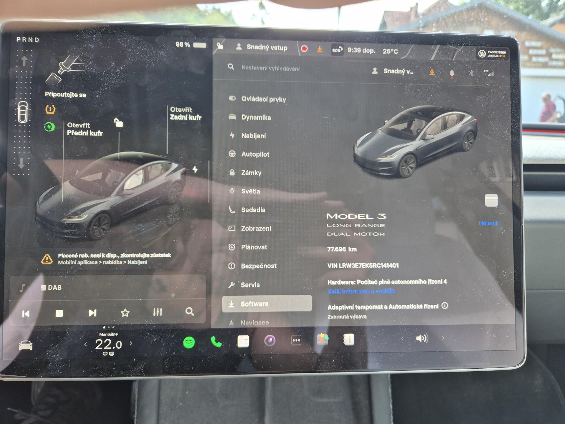 Tesla Model 3, LONG RANGE DUAL MOTOR SOH 93,5 - fotka 5