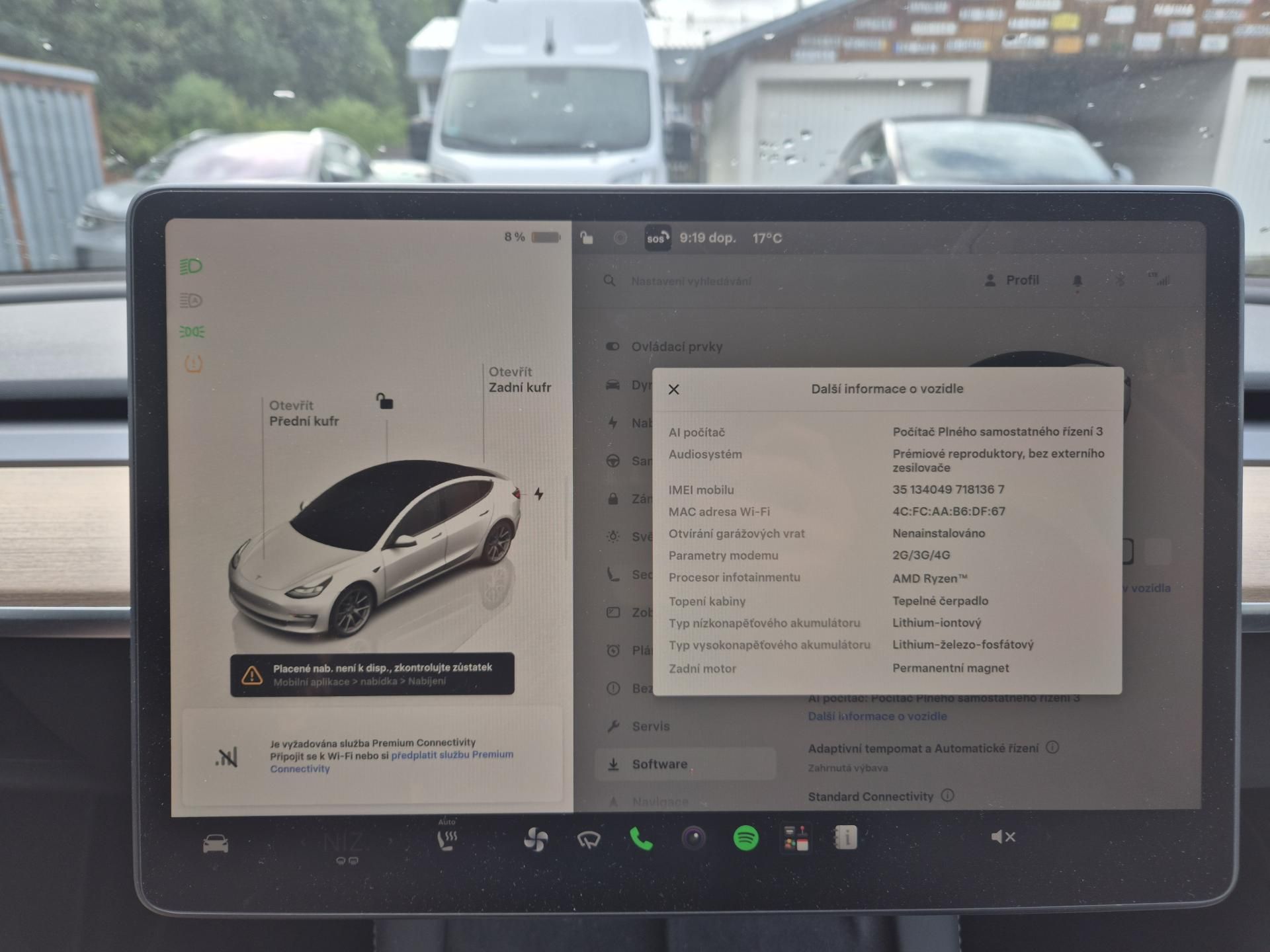 Tesla Model 3, STANDART RANGE 208w SOH 96,0% - fotka 6