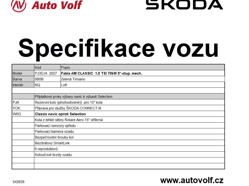 Škoda Fabia, Classic 1,0TSI 70kW - fotka 2