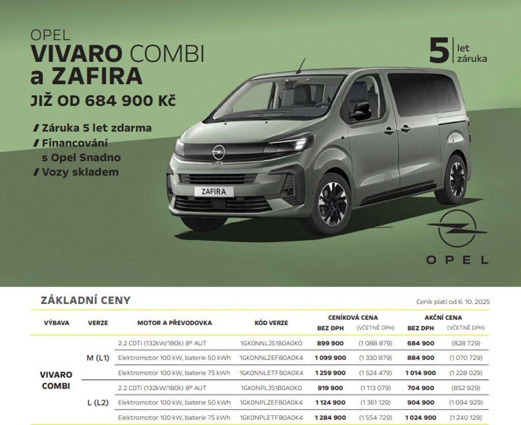 Opel Vivaro, COMBI L 2.2 180k AT8 - 9 míst - fotka 2