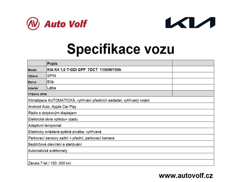 Kia K4, SPIN 1,6 T-GDi GPF 7DCT 110kW/ - fotka 2