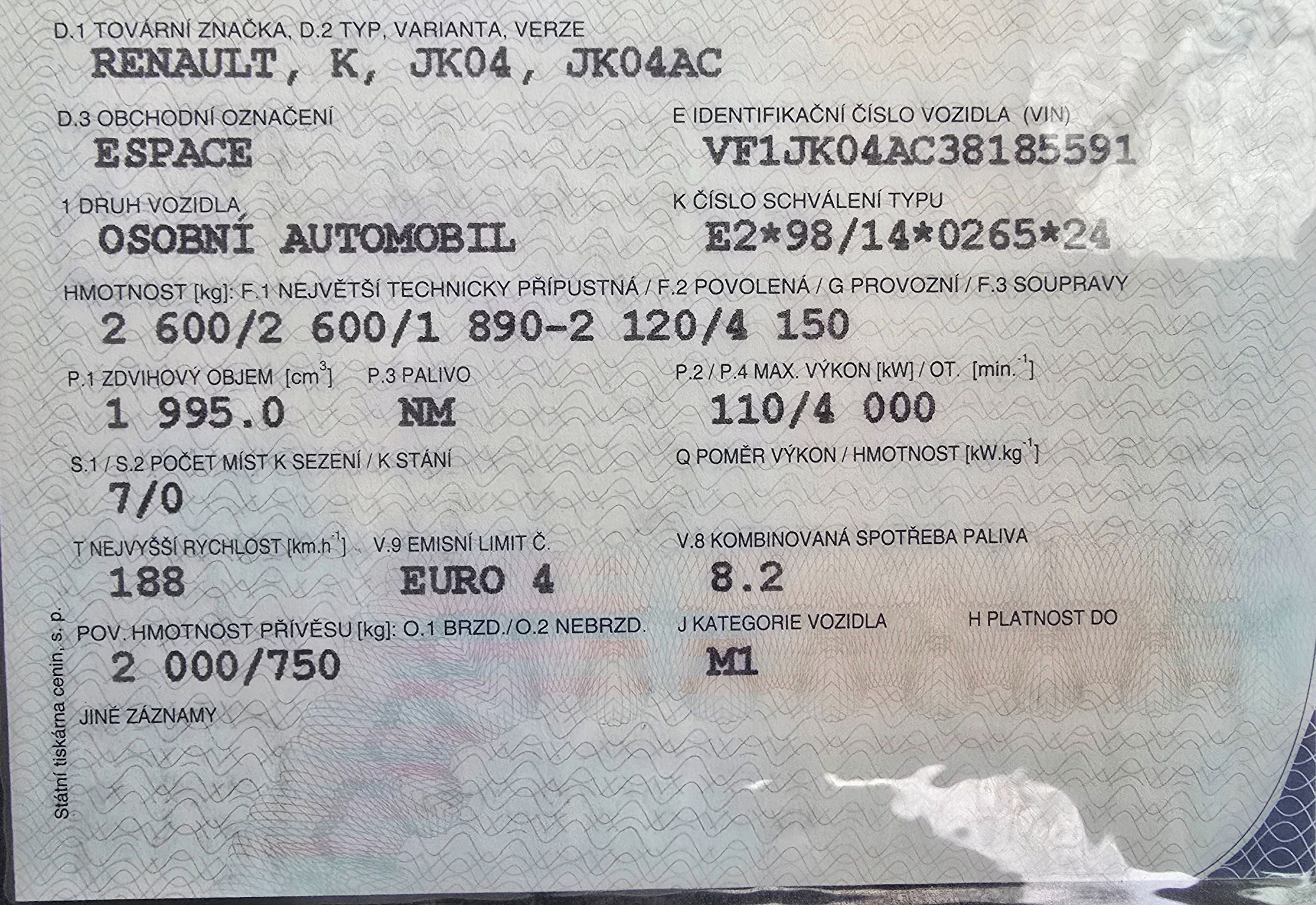 Renault Espace, 2.0 DCI,automat,tažné zařízení - fotka 3