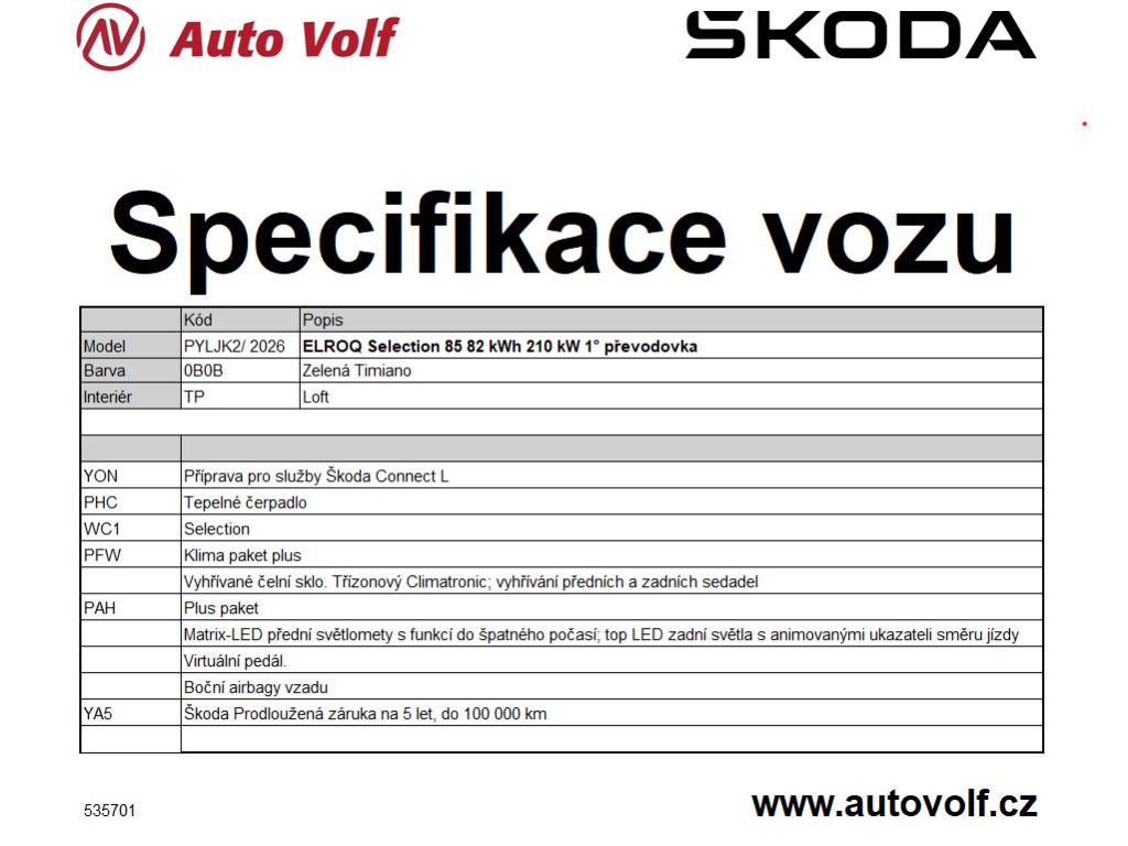 Škoda Elroq, Selection 85KwH 210kW - fotka 2