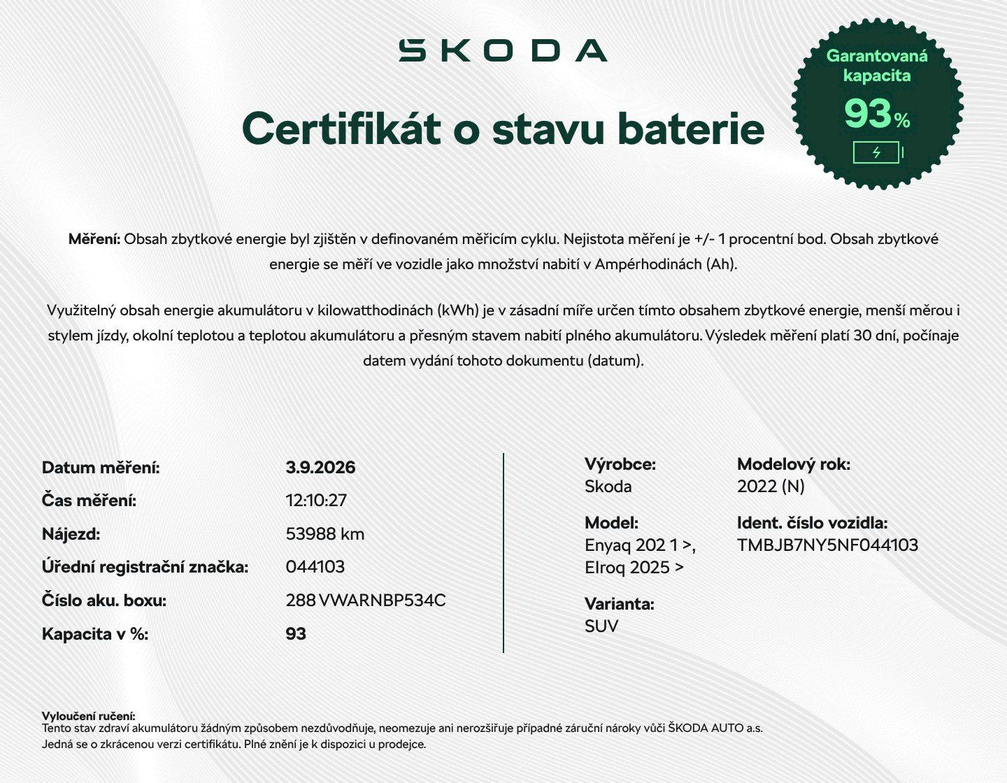 Škoda Enyaq iV, iV 132kW Suite 60 SoH 93 % - fotka 6