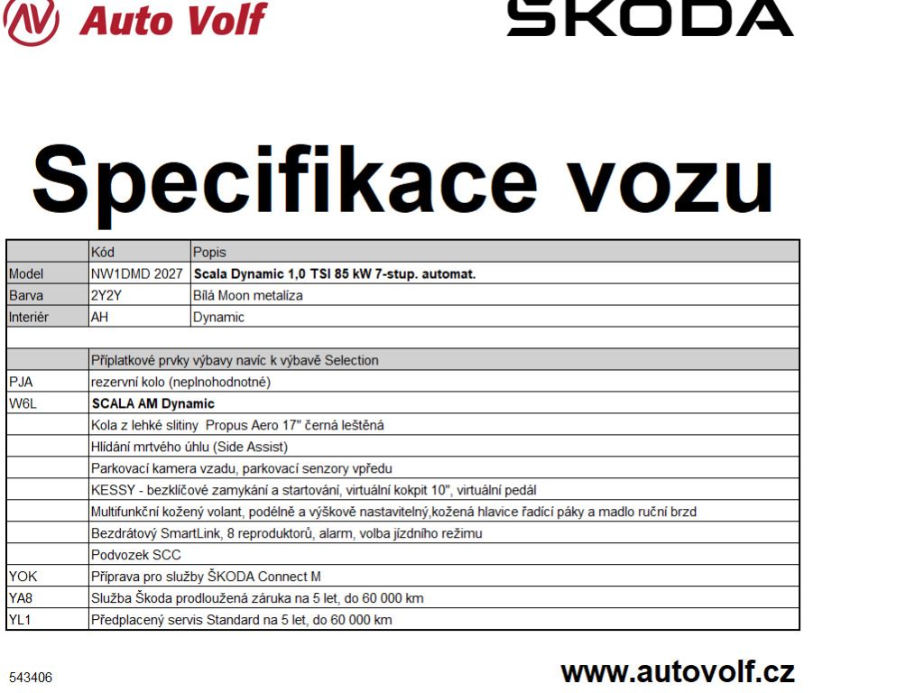 Škoda Scala, Dynamic 1,0TSI 85kW - fotka 2