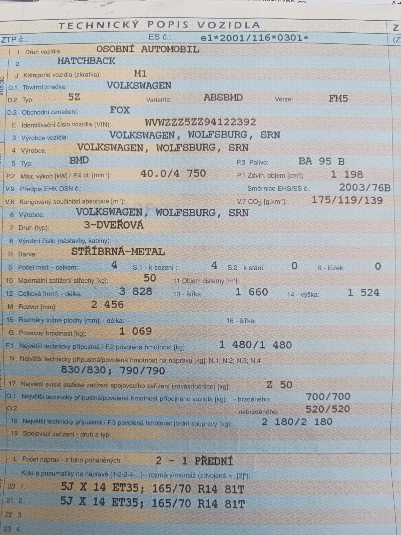 Volkswagen Fox, VOLKSWAGEN FOX 1.2 BENZÍN | 2 - fotka 4