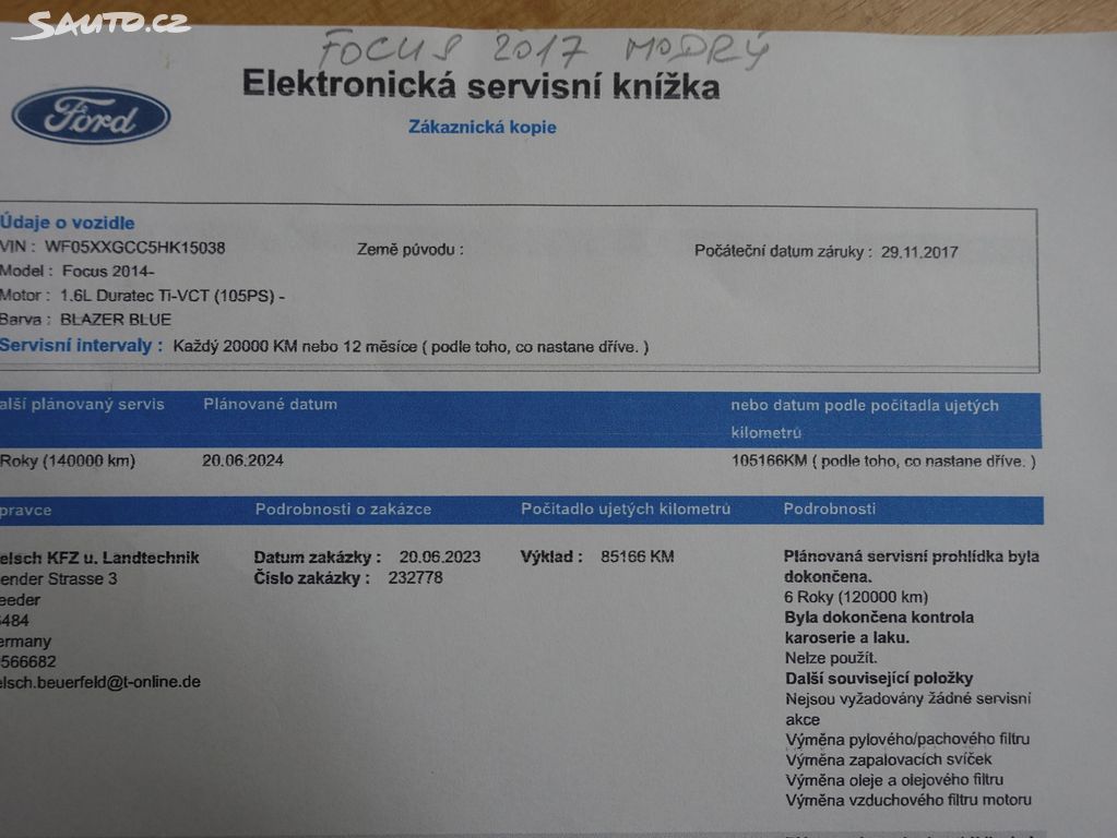 Ford FOCUS 2017 nga Republika Çeke
